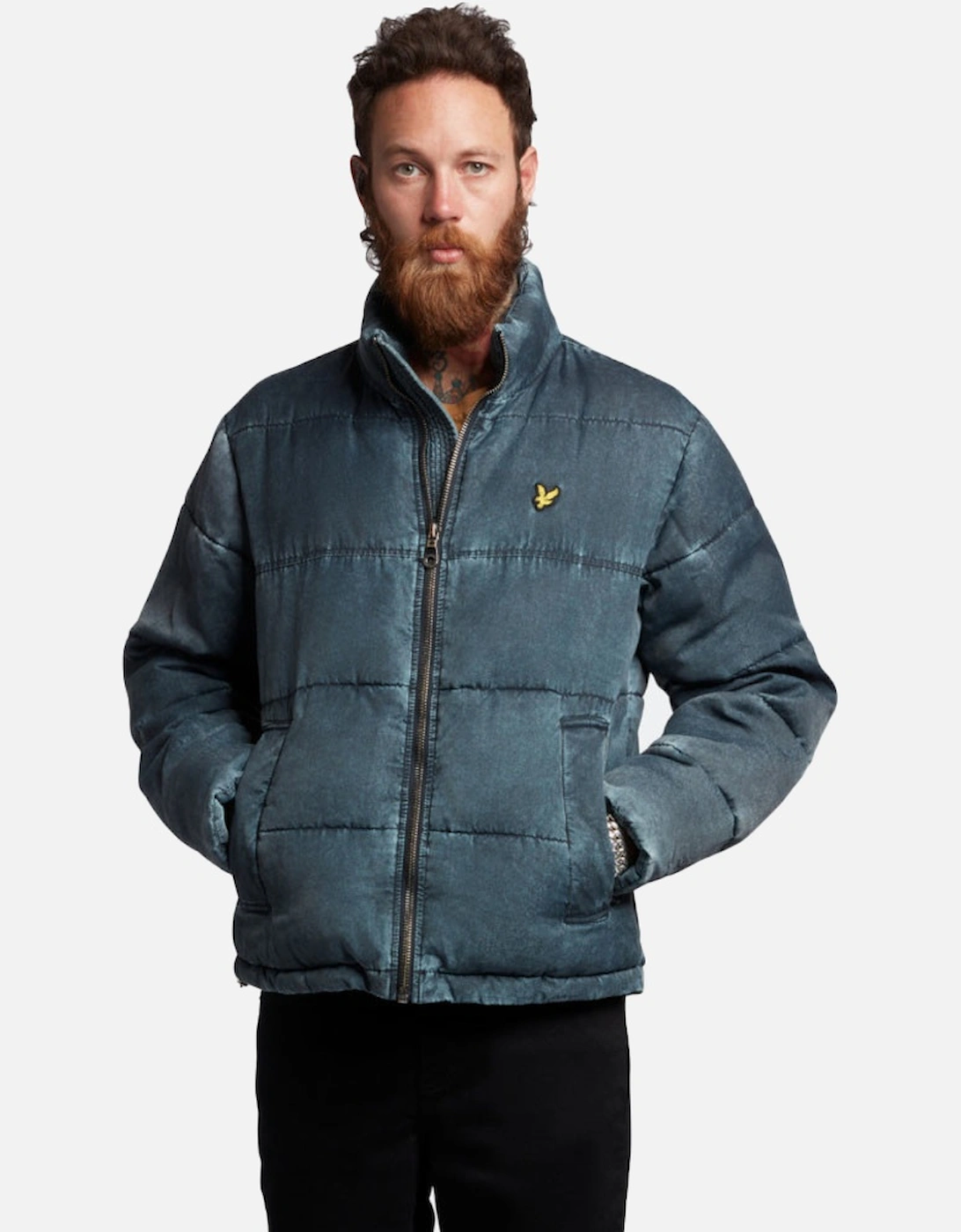 Lyle And Scott Men's Navy Lyle & Scott Funnelled Puffer Padded Warm Jacket Xl
