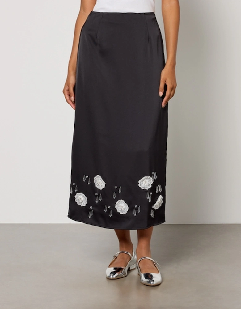 Desert Hearts Satin Midi Skirt