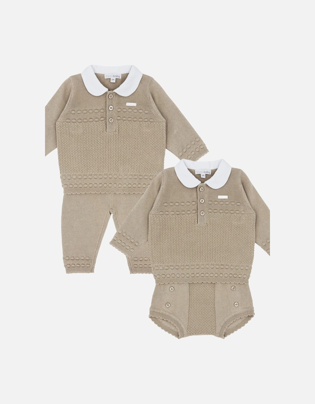 Beige Knit Pant Set