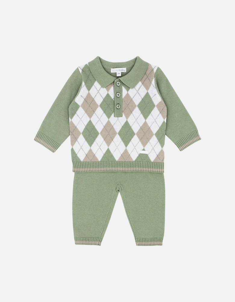 Green Knit Pant Set