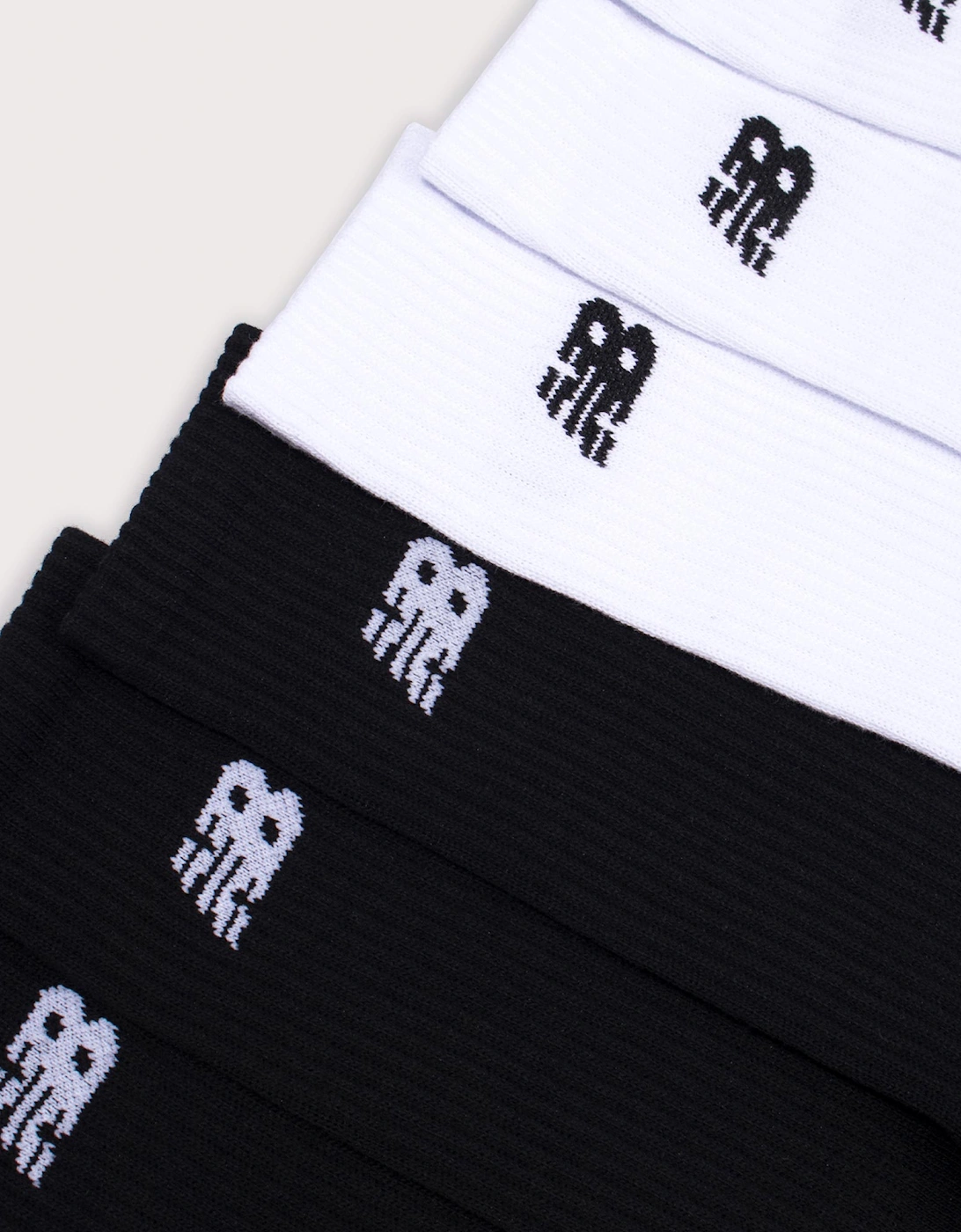 6 Pack Black/White Everyday Socks