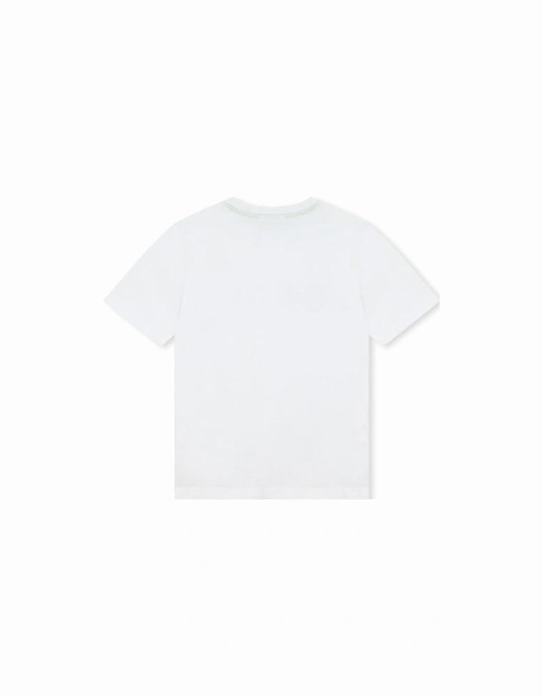 Boss Boys White T shirt With Black Logo