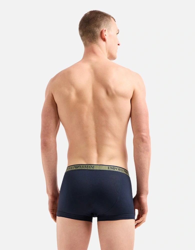 3-Pack Stretch Cotton Boxer Trunks, Navy
