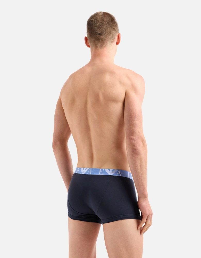 3-Pack Stretch Cotton Boxer Trunks, Navy