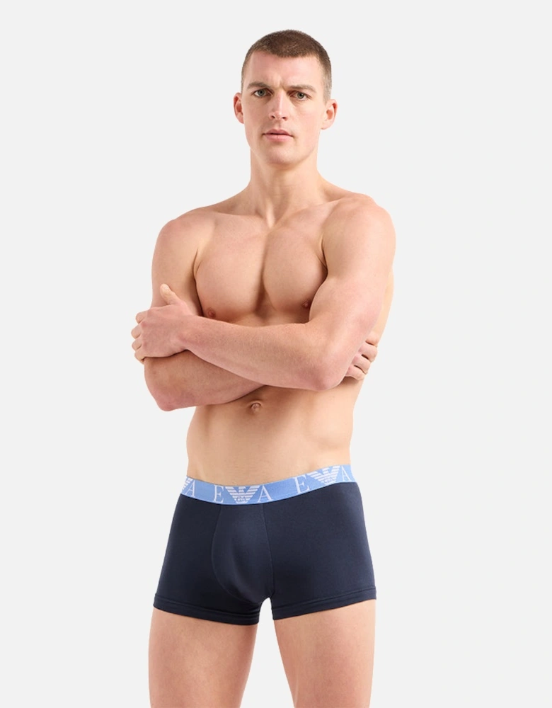 3-Pack Stretch Cotton Boxer Trunks, Navy