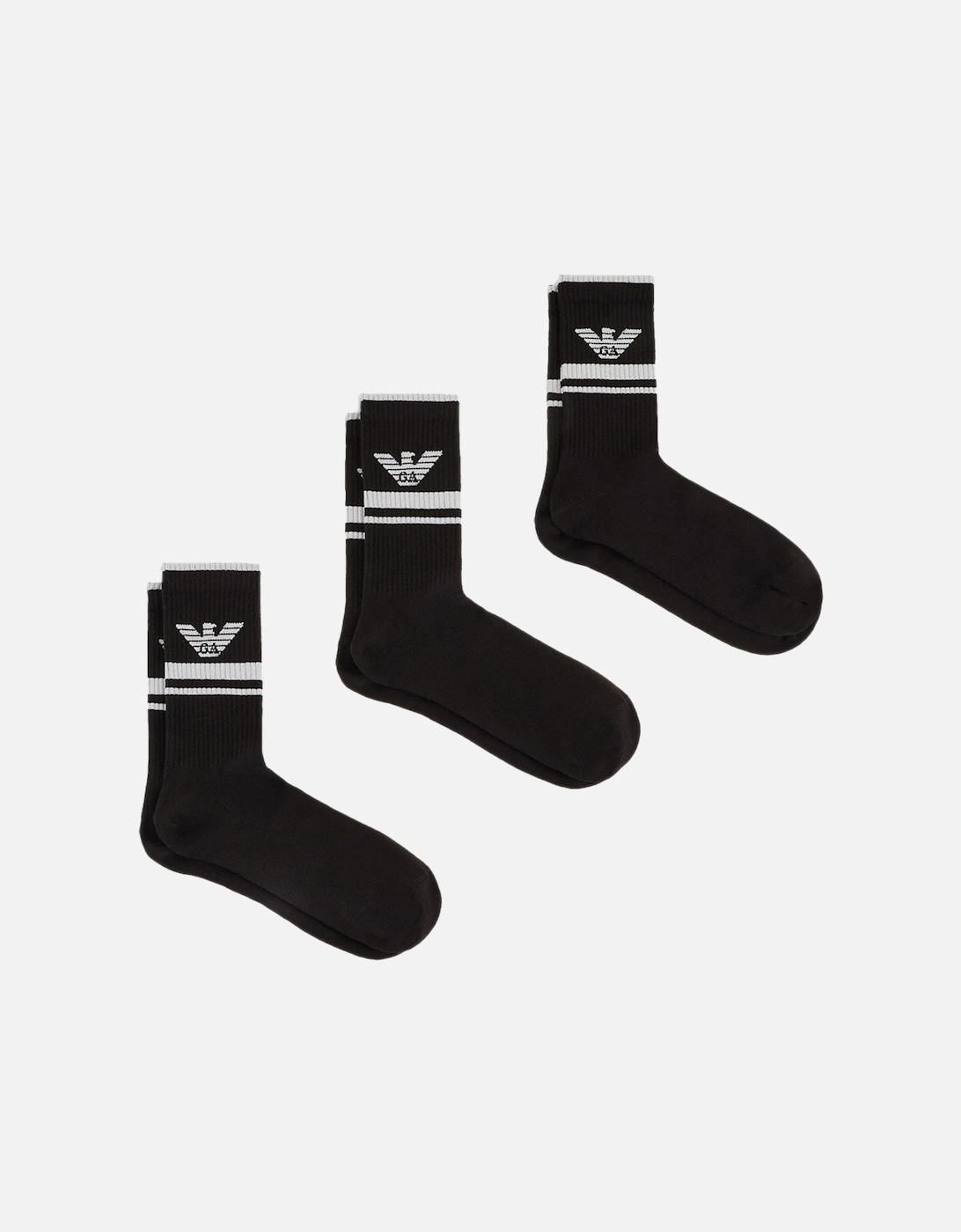 3-Pack Sports Socks, Black