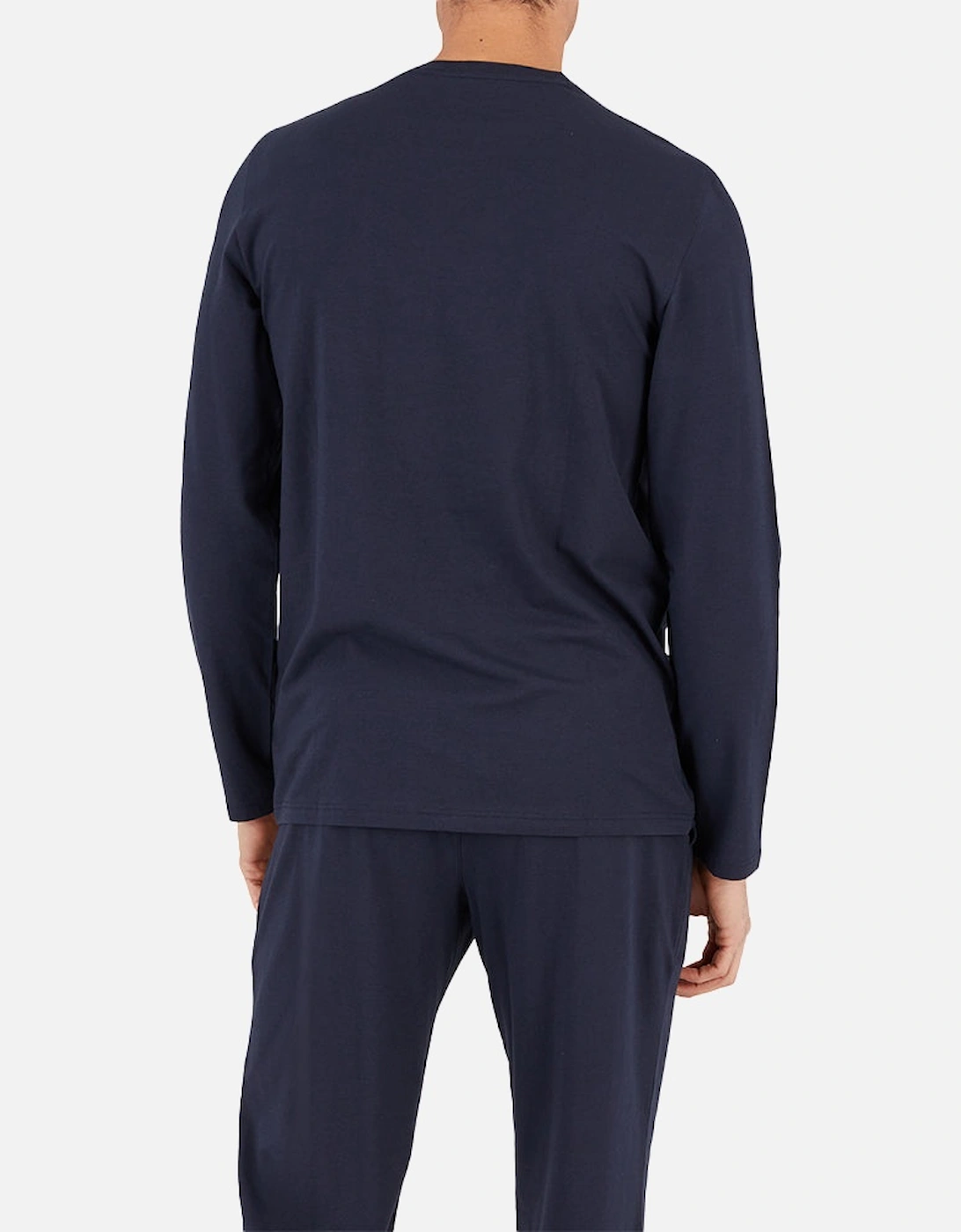 Stretch Cotton Long Pyjama Set, Navy