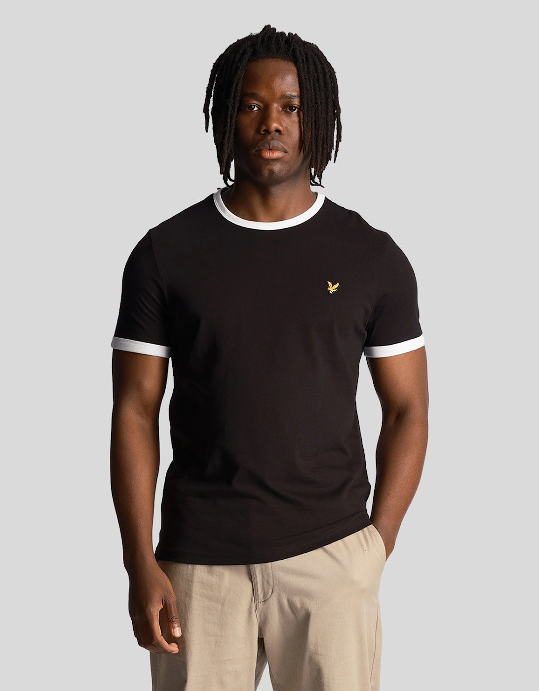 Lyle And Scott Men's Black Ringer T-Shirt - : 44/Regular Xxl