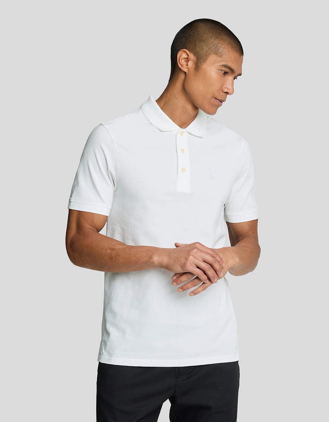 Lyle And Scott Men's White Tonal Eagle Polo Shirt - : Regular/34 Xs