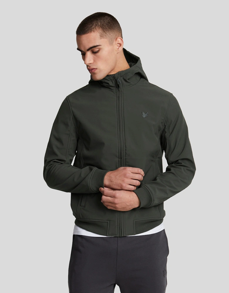 Tonal Eagle Fleece Back Softshell Jacket