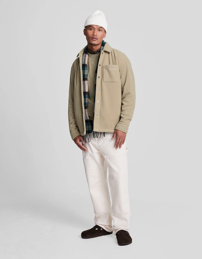 Embroidered Fleece Overshirt