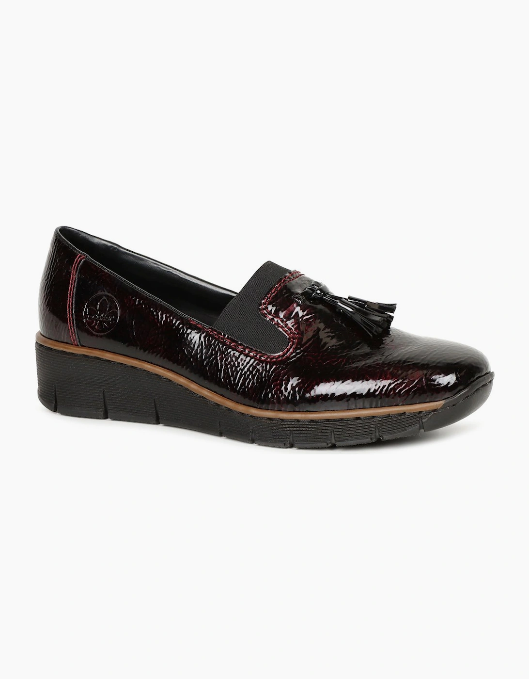 Rieker Women's Black Gleam Tassel Loafers  6.5 Size 6.5
