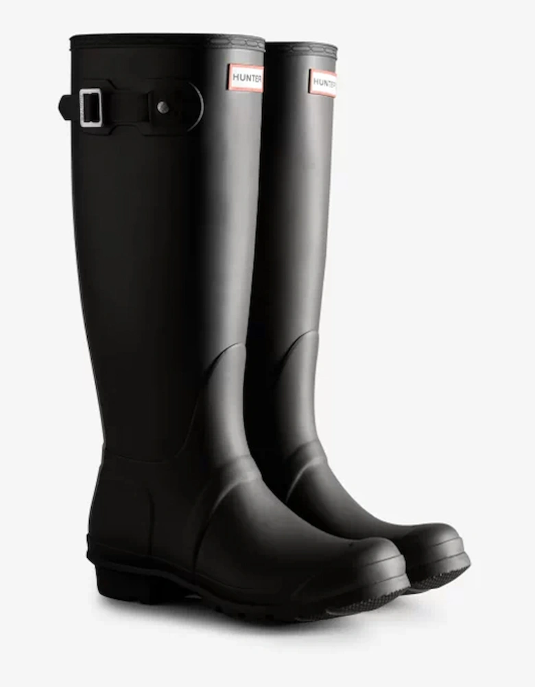 Women's Tri-Colour Logo Backstrap Tall Wellington Boots Black