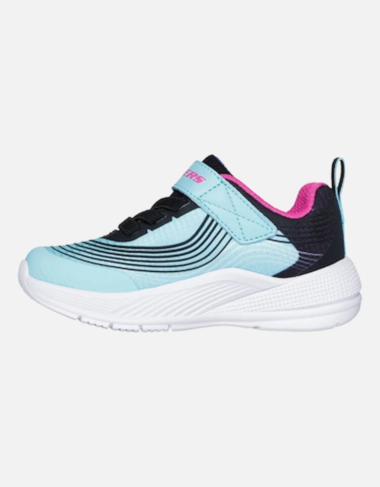 Girls' Microspec Advance Gore & Strap Ombre Mesh Sneaker with 3D Print Details Aqua/Purple