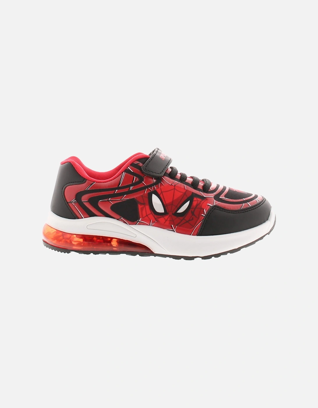 Younger Boys Trainers Emboss Lights Touch Fastening red UK Size