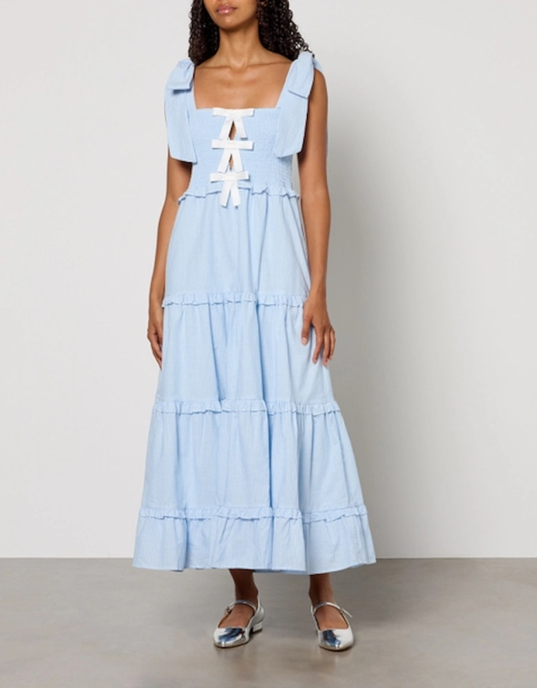 Kansas Striped Cotton-Poplin Midi Dress