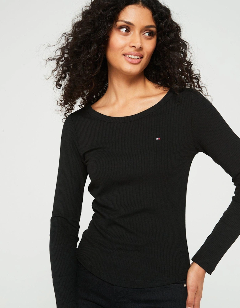 Slim Long Sleeve Top - Black