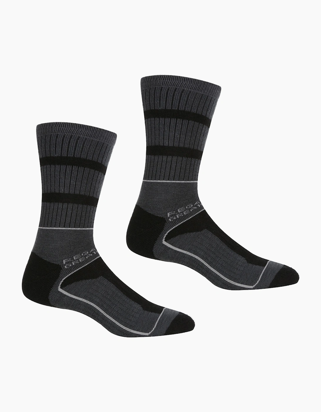 Regatta Men's Black Samaris 3 Season Socks (Pack Of 2) - Size: 9/9.5/10/10.5/11/11.5/12