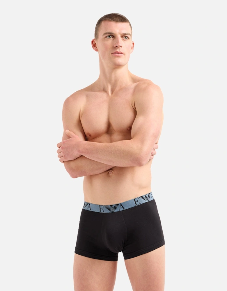 3-Pack Stretch Cotton Boxer Trunks, Storm/Magnet/Black