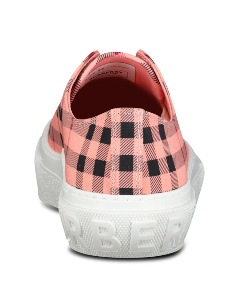 'Jack Low' Check Trainers Pink