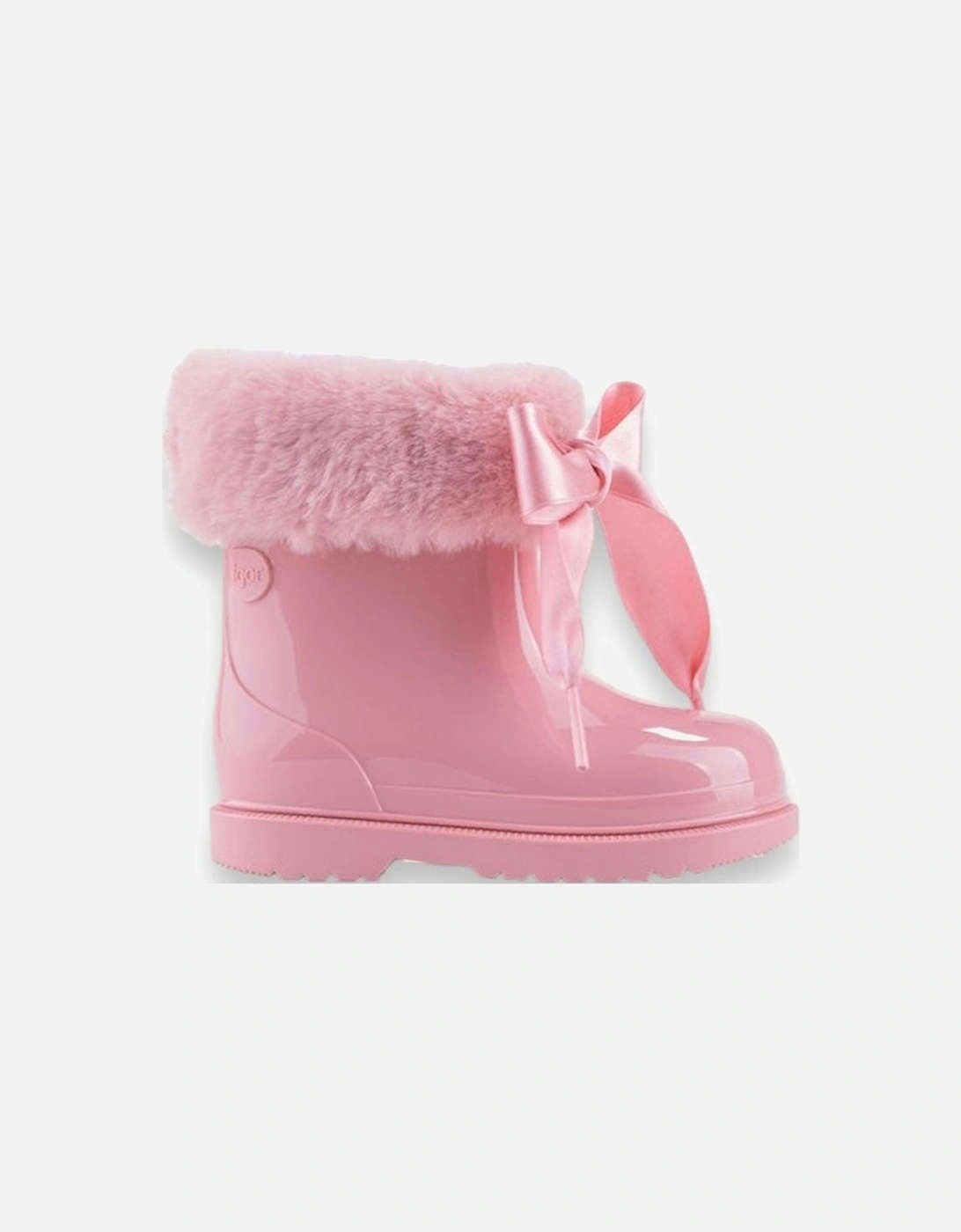 Dusty Pink Faux Fur Rain Boots