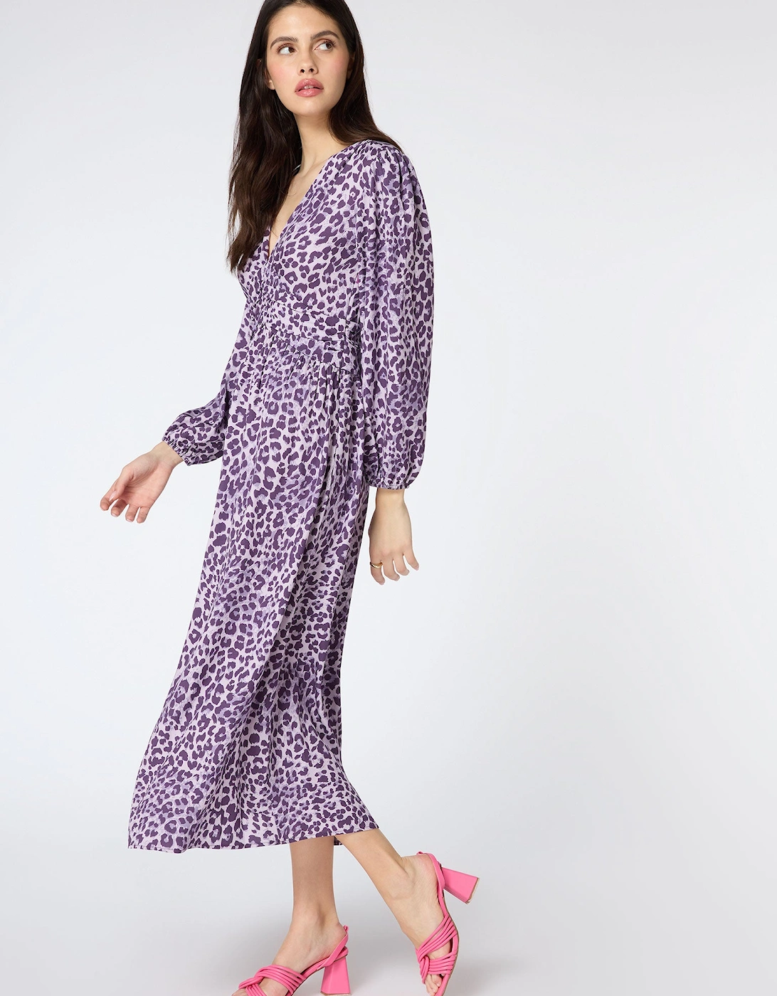 Talia Dress in Purple Cheetah Print