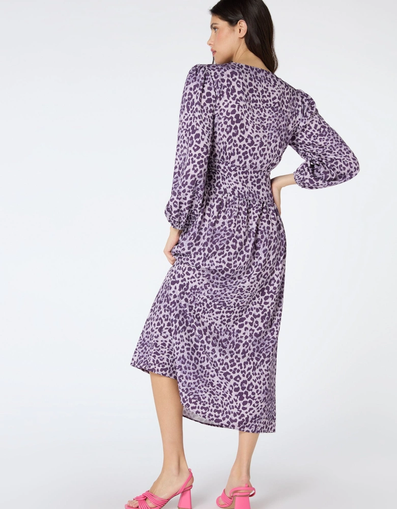 Talia Dress in Purple Cheetah Print