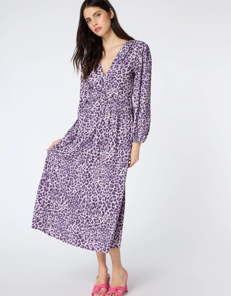 Talia Dress in Purple Cheetah Print