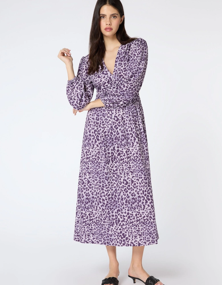 Talia Dress in Purple Cheetah Print