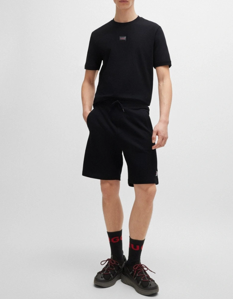 HUGO Diz Gel Mens Relaxed Fit Cotton-Terry Shorts with Logo Trim