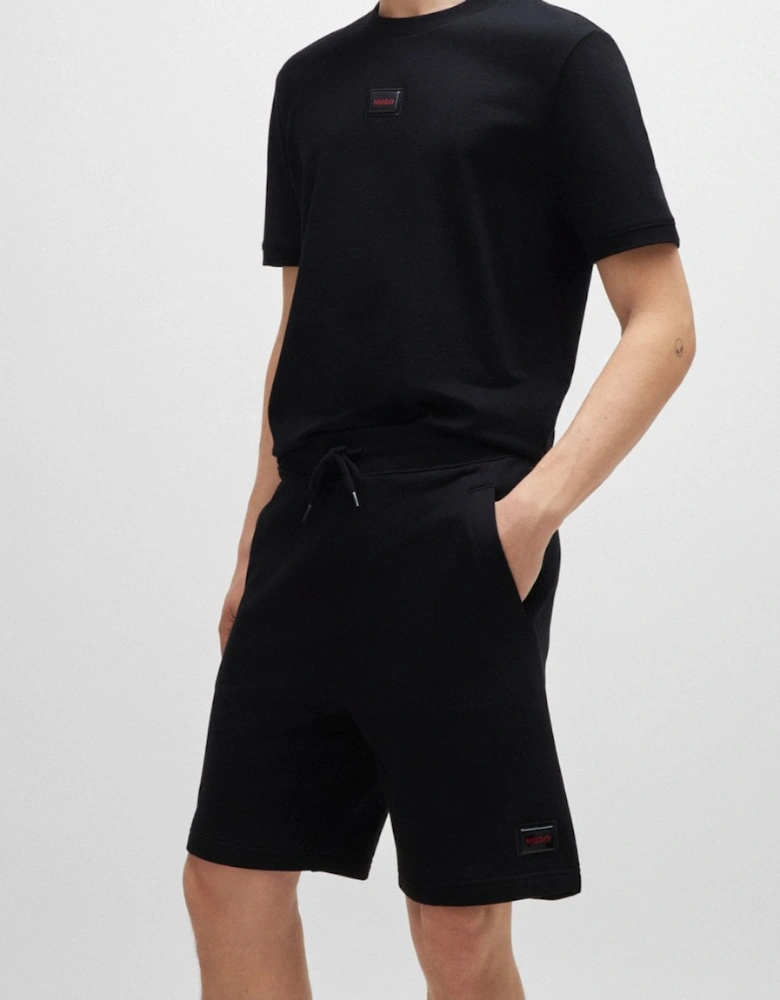 HUGO Diz Gel Mens Relaxed Fit Cotton-Terry Shorts with Logo Trim