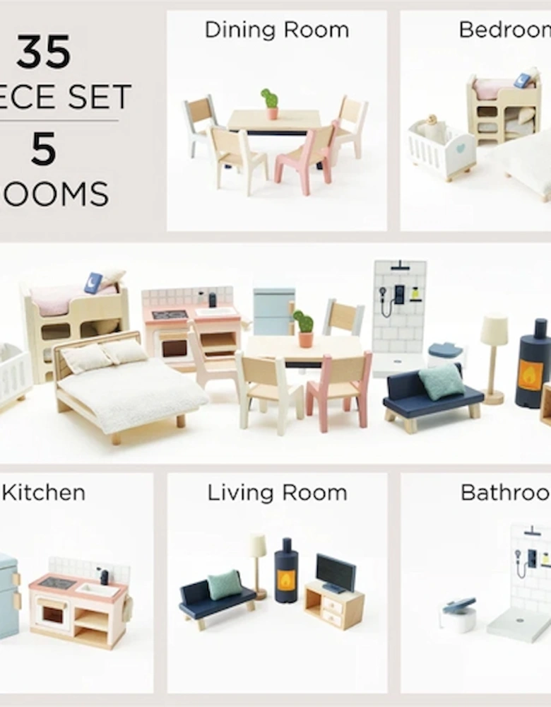 Dolls House Furniture Set 35 Piece