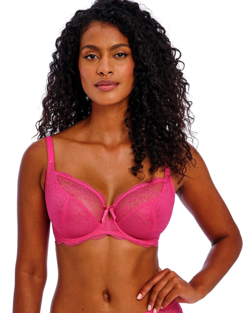 Fancies Underwired Plunge Bra - Pink