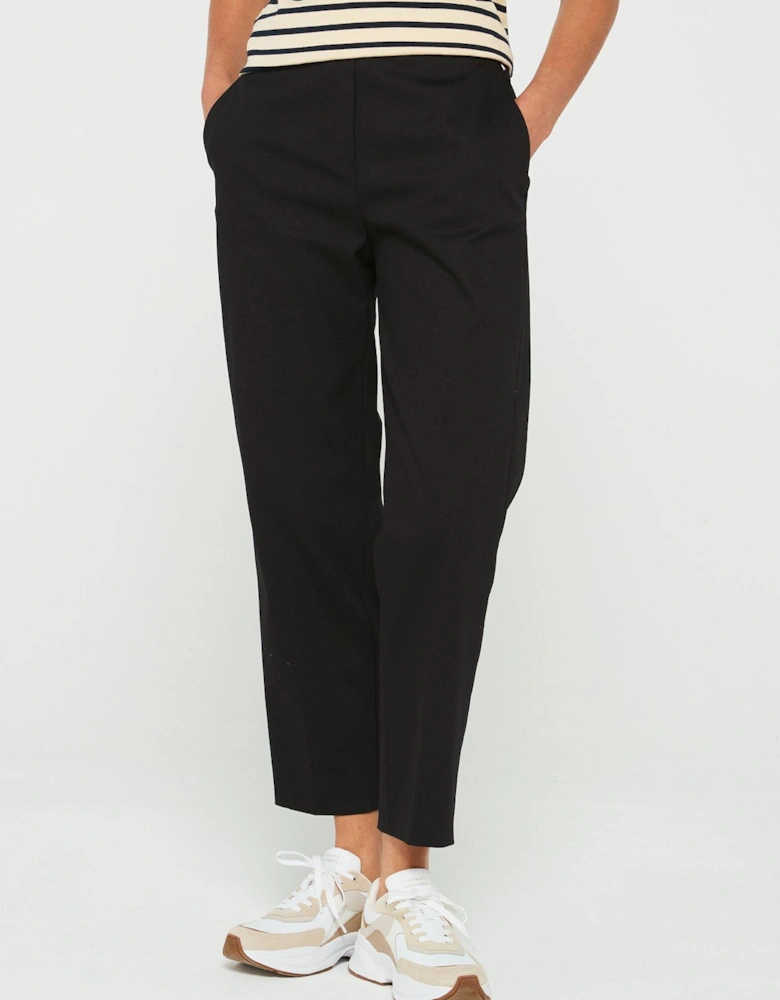 Slim Straight Leg Trousers - Black