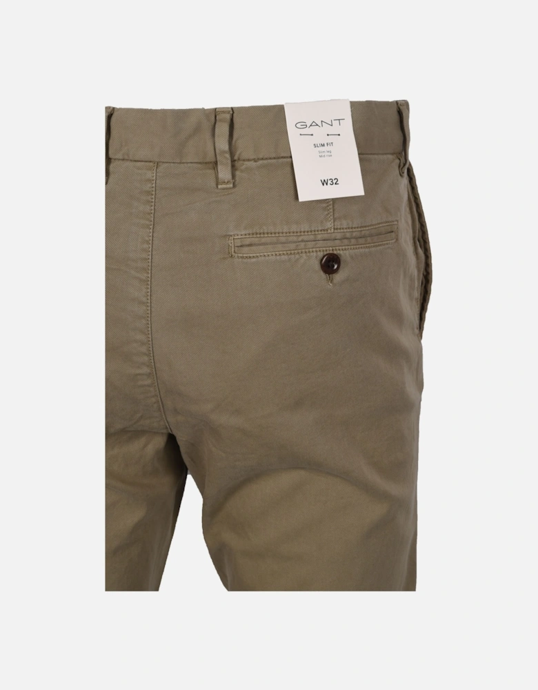 Slim Dobby Structure Chino Dried Clay