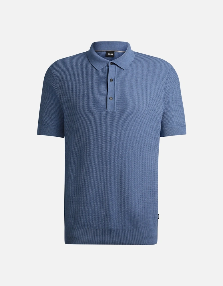 Boss H-daremo Knitted Polo Shirt Open Blue