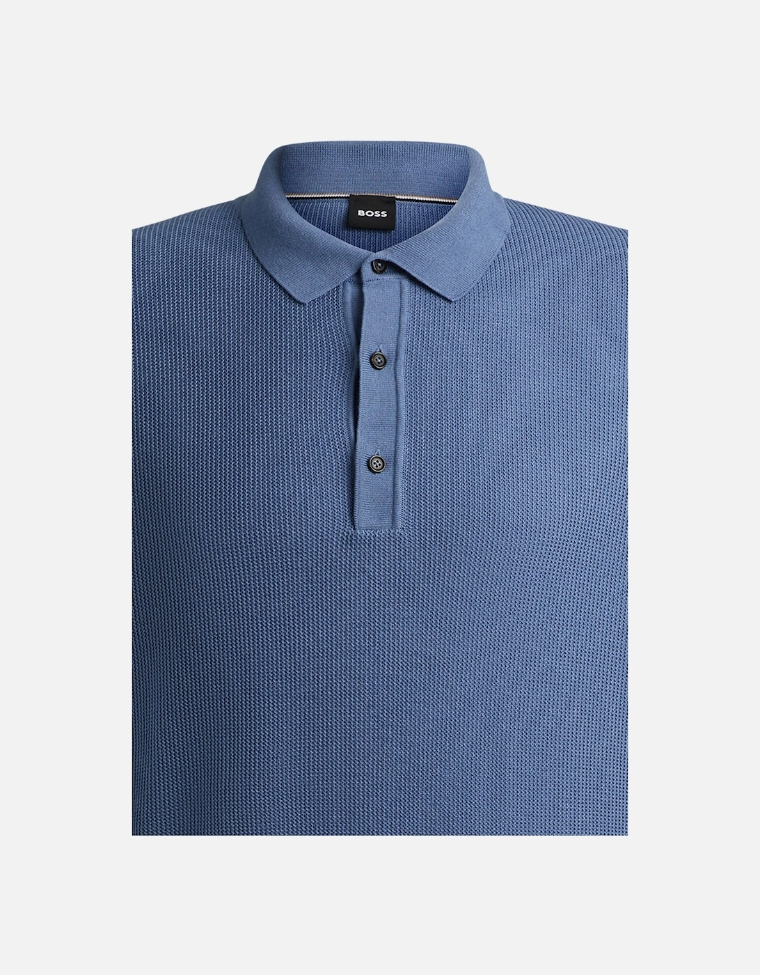 Boss H-daremo Knitted Polo Shirt Open Blue