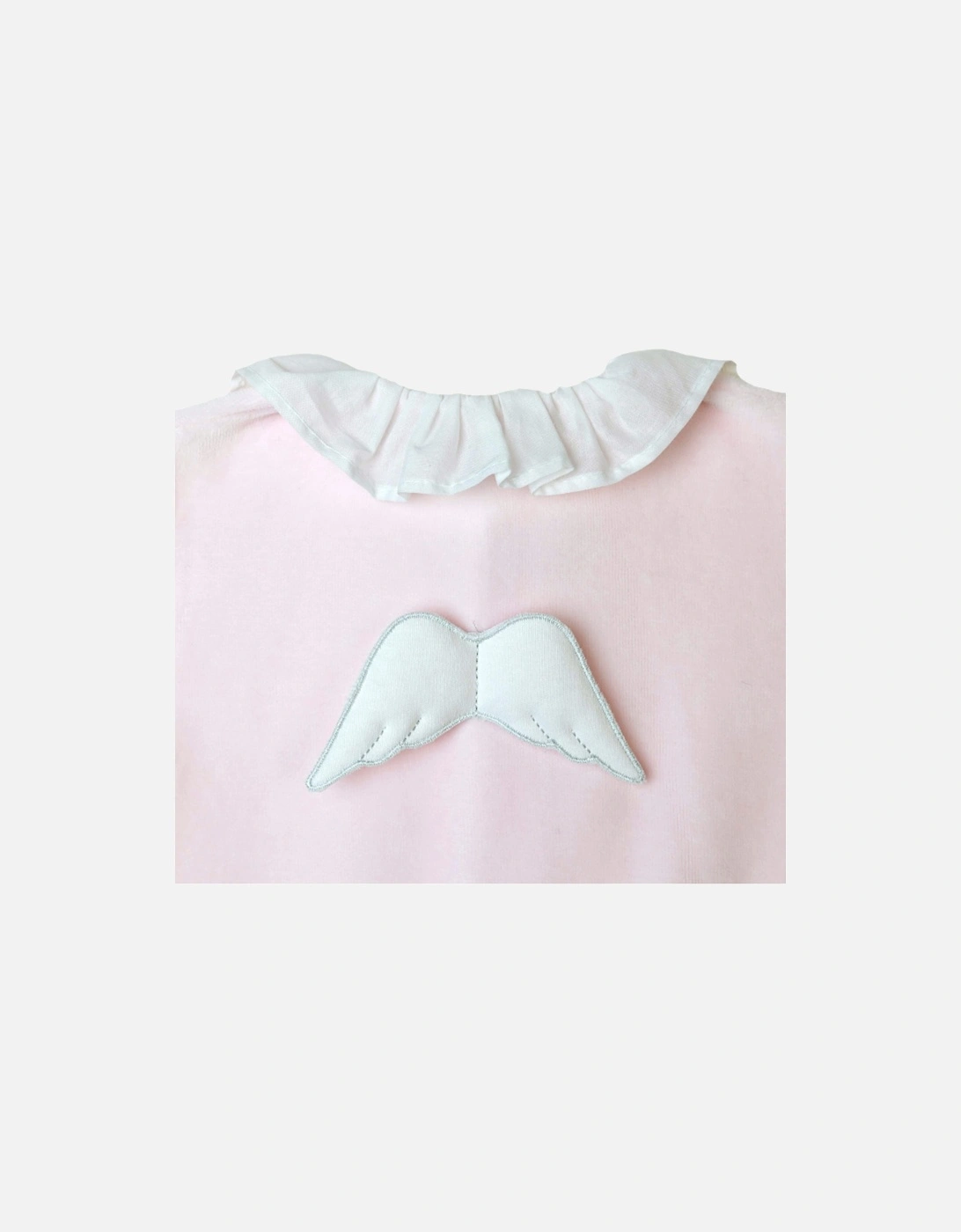 Pink Angel Wing Velour Babygrow