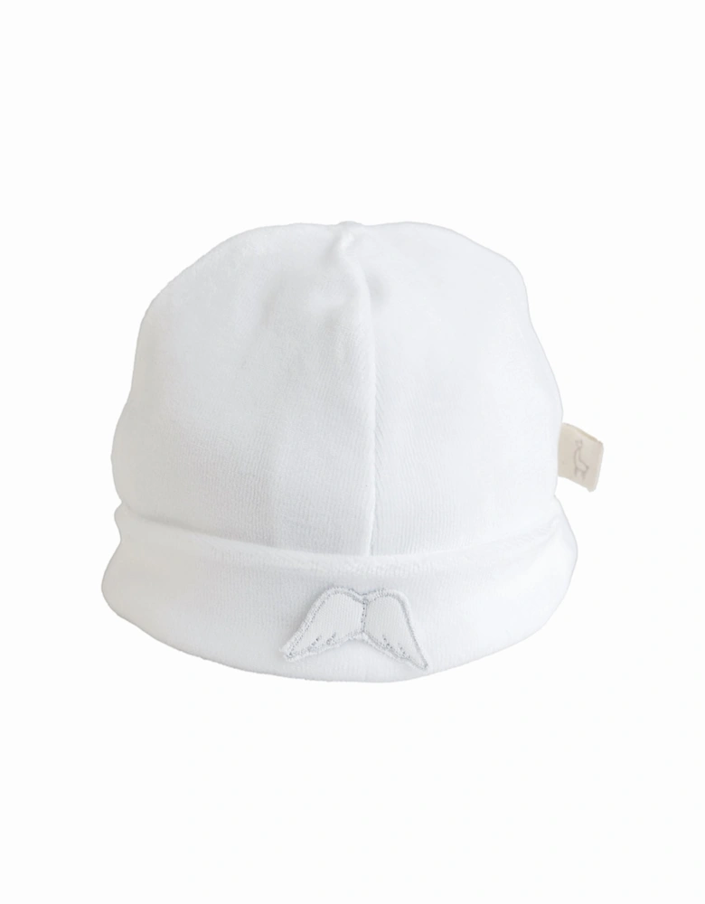 White Angel Wing Velour Hat