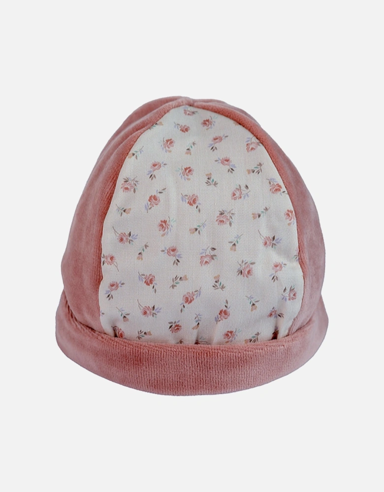 Pink Rose Floral Velour Hat