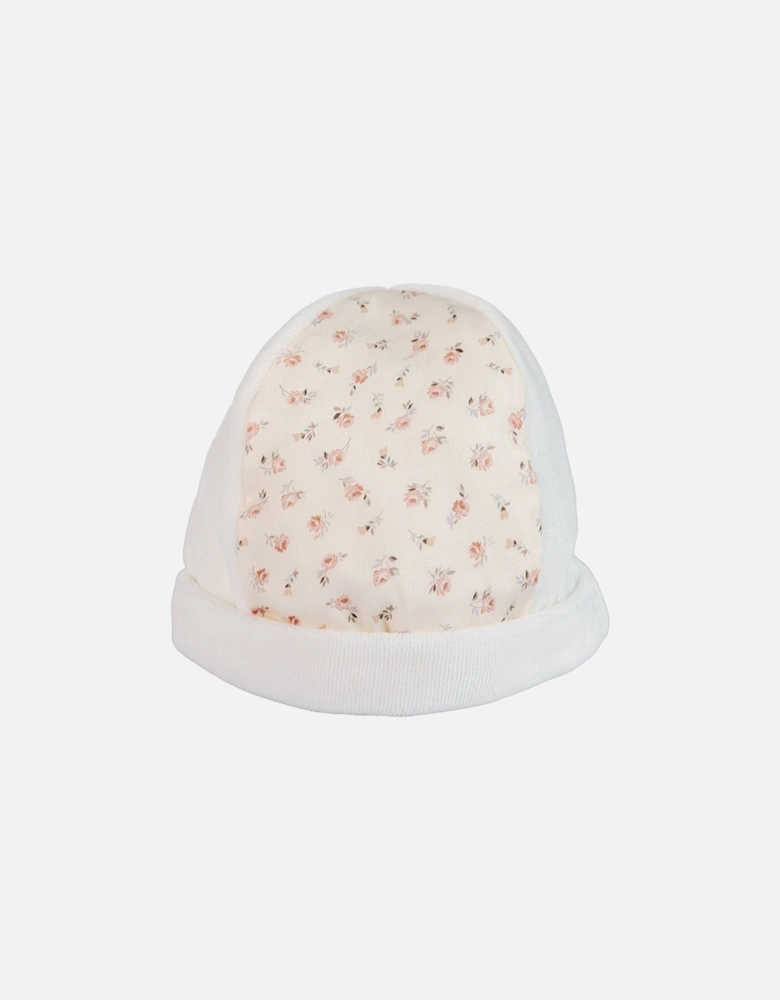 Ivory Floral Velour Hat