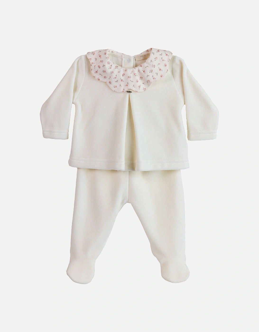 Ivory Floral Scollop Velour Set, 5 of 4