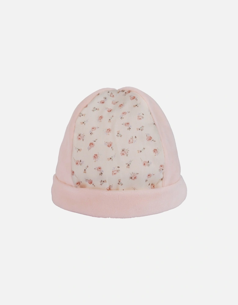 Soft Pink Floral Velour Hat