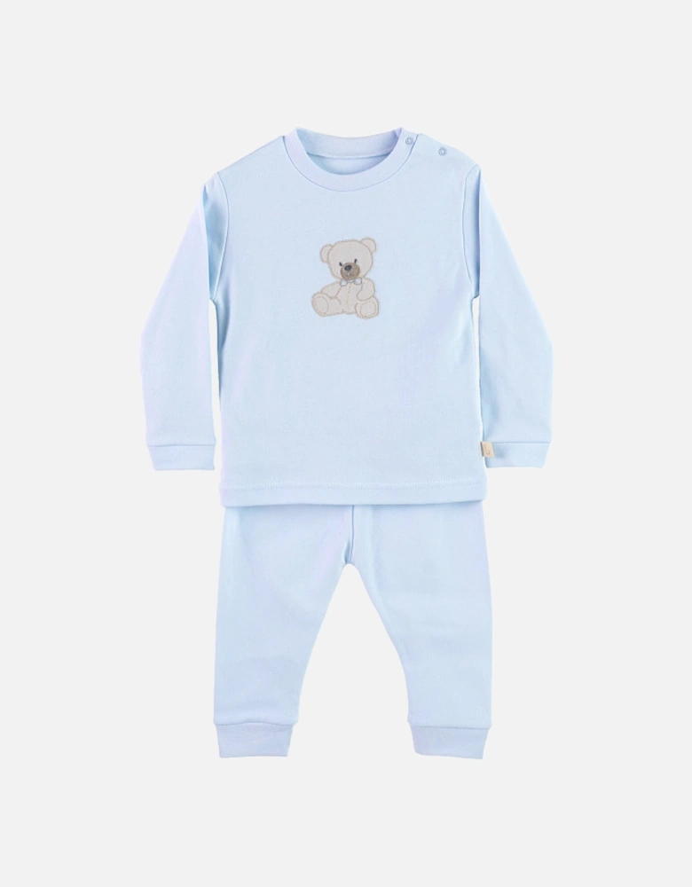 Blue Teddy Bear Cotton Loungesuit