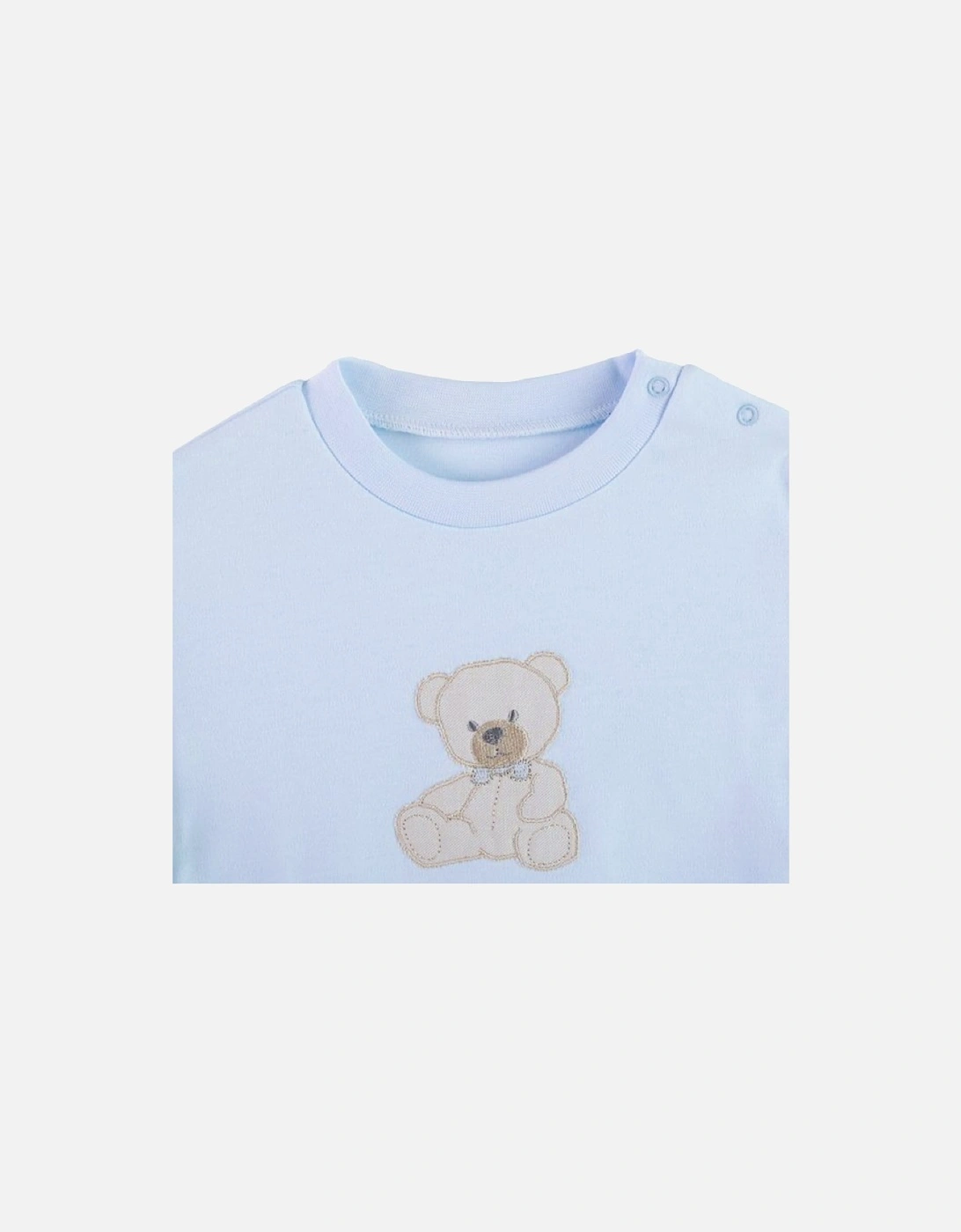 Blue Teddy Bear Cotton Loungesuit