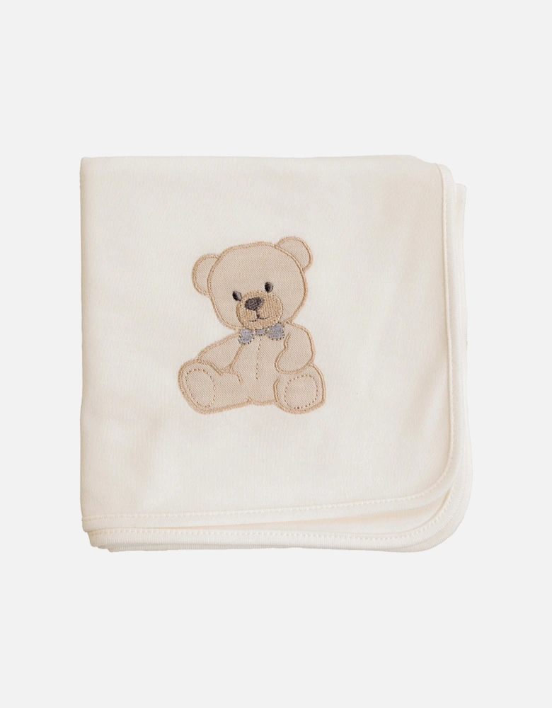 Ivory Teddy Bear Burp Cloth