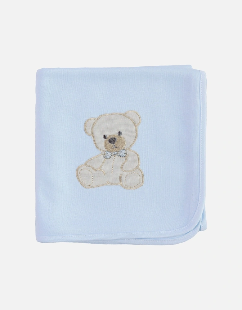 Blue Teddy Bear Burp Cloth