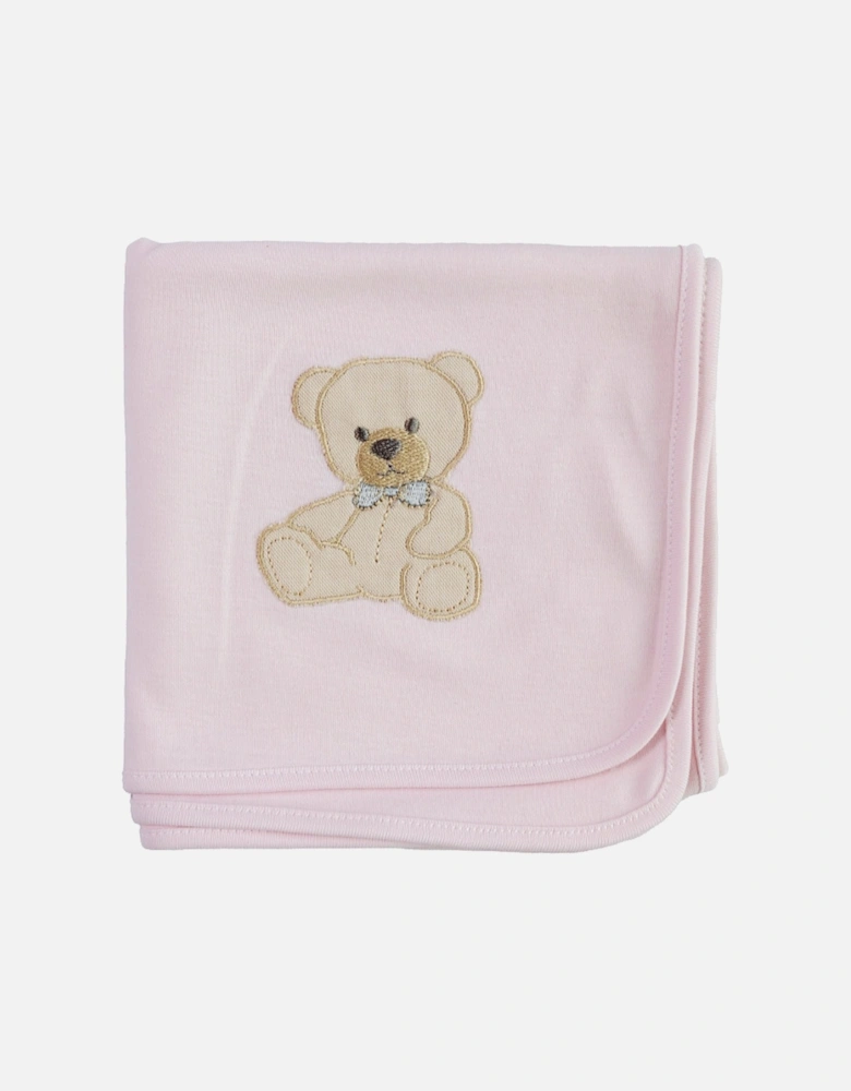 Pink Teddy Bear Burp Cloth