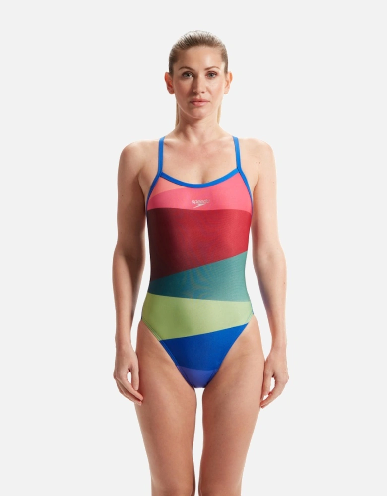 Womens/Ladies Placement One Piece Swimsuit