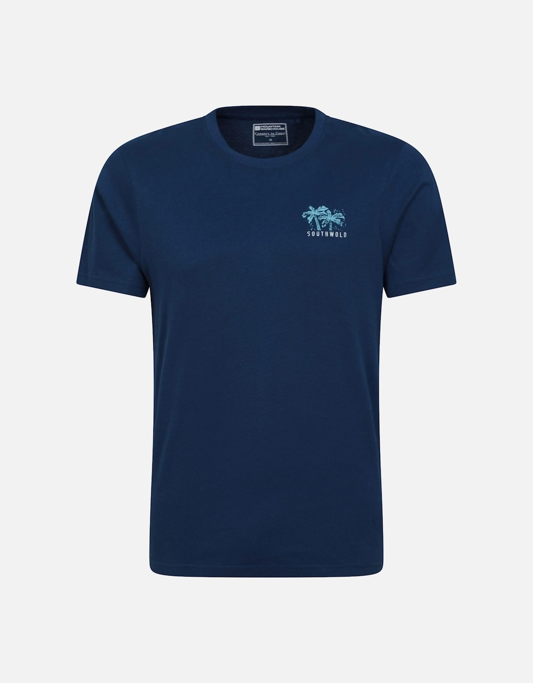 Mountain Warehouse Men's Navy Southwold Back Print Organic T-Shirt - Size 42